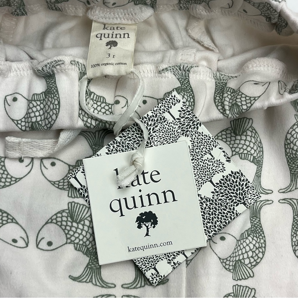 Kate Quinn Size 3T Fish Patterned 100% Organic Cotton Pants Pull On Soft NEW - Picture 2 of 9